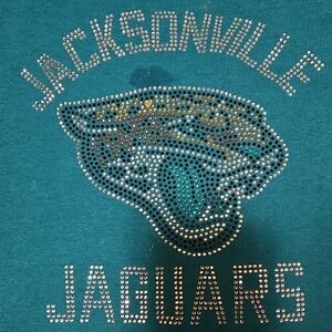 Gildan Teal Rhinestone Jaguars T-Shirt